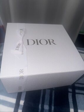 Dior White Branded Gift Box with Ribbon Accent